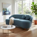 Ver imagem 2 de Namoradeira Sofá Feijão Cancún 130cm Orgânica Linho Azul