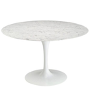 Ver imagem 1 de Mesa de Jantar Tulipa Saarinen Redonda 120 Cm Mármore Carrara Base Branca Linn Design Mesa de Jantar