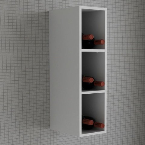 Armário Aéreo Cozinha 20 cm Grazi 3 Prateleiras Branco - Tecno Mobili