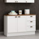Ver imagem 1 de Balcão Cozinha Genialflex Provençal Branco com Tampo Ébano