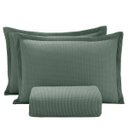 Ver imagem 1 de Kit Colcha Casal Piquet Verde 100% Algodão 3 Peças Dohler