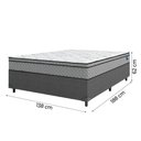 Ver imagem 5 de Cama Box Casal Colchão Molas Ensacadas Mirage 138X188X62Cm Cinza/Branco