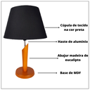 Ver imagem 5 de Abajur Quarto Tradicional Clássico Cúpula Tecido