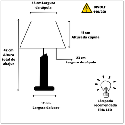 Abajur Quarto Tradicional Clássico Cúpula Tecido - 4