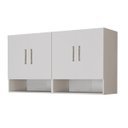 Ver imagem 2 de Armário Suspenso Multiuso Mdf Resistente 4 Portas com Nicho