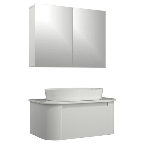 Conjunto Gabinete Suspenso Estela 1 Gaveta 1 Prateleira MDF 80cm Branco Venturi