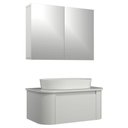 Ver imagem 1 de Conjunto Gabinete Suspenso Estela 1 Gaveta 1 Prateleira MDF 80cm Branco Venturi