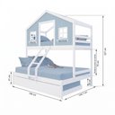 Ver imagem 3 de Treliche Casal/ Solteiro Casinha Dos Sonhos Madeira Maciça Branco/ Azul Housin
