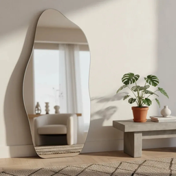 Espelho Grande Corpo Inteiro Lapidado Orgânico Decorativo 150x60cm Luxo - 7