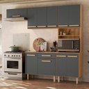 Ver imagem 2 de Cozinha com Balcão Lemon com 10 Portas e 1 Gaveta 222 Cm Freijo/chumbo