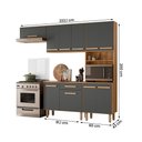 Ver imagem 4 de Cozinha com Balcão Lemon com 10 Portas e 1 Gaveta 222 Cm Freijo/chumbo