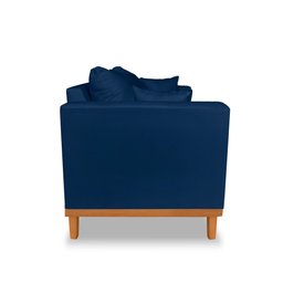 Sofá Retro Viena 02 Lugares Para Recepção Suede Azul - Madeira Prima Deccor - 4
