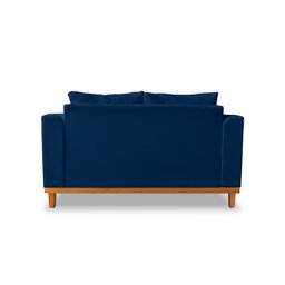 Sofá Retro Viena 02 Lugares Para Recepção Suede Azul - Madeira Prima Deccor - 5