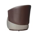 Ver imagem 3 de Poltrona Orgânica Beatriz Suede Bege Com Composê Corino Marrom - Vallisa Decor