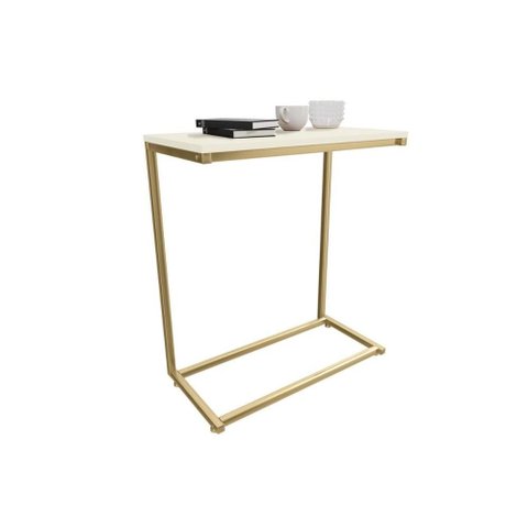 Mesa Lateral Sala Industrial LI025 Off/Dourado Kappesberg