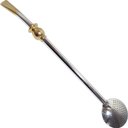 Ver imagem 1 de Bomba de Chimarrão Aço Niquelado Anel Superior Cuia Tradição