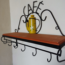 Ver imagem 3 de Prateleira de Café Porta Tempero 60cm Tema Bule Amarelo Sudeste Rústico