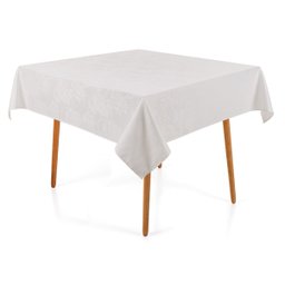 Toalha de Mesa Quadrada 8 Lugares Sempre Limpa Lotus Branca Karsten - 1