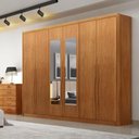 Ver imagem 4 de Guarda Roupa Casal Livorno Plus 6 Portas 8 Gavetas com Espelho Cinamomo - Novo Horizonte