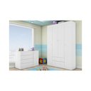 Ver imagem 2 de Jogo Quarto Infantil Guarda-Roupa e Cômoda Branco - Phoenix