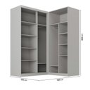 Ver imagem 3 de Guarda-Roupa Planejado de Canto 2 Peças 2 Portas com 2 Portas de Correr Jade CabeCasa MadeiraOriginals Cinza/Urbano