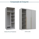 Ver imagem 4 de Guarda-Roupa Planejado de Canto 2 Peças 2 Portas com 2 Portas de Correr Jade CabeCasa MadeiraOriginals Cinza/Urbano