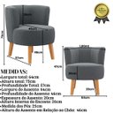 Ver imagem 2 de Poltrona Estofada Tecido Boucle Confortavel para Sala de Espera Pés de Madeira Resistente Elegante