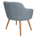 Ver mais imagens de Poltrona de Sala Decorativa Jade Pés Palito Castanho Bouclê Azul Claro - Casaepoltrona