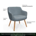 Ver imagem 3 de Poltrona de Sala Decorativa Jade Pés Palito Castanho Bouclê Azul Claro - Casaepoltrona