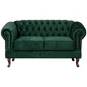 Ver imagem 3 de Namoradeira Chesterfield Duque 2 Lugares em Veludo:Veludo Verde Escuro