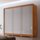 Ver imagem 1 de Guarda Roupa Casal Connor Mdf 3 Portas 2 Gavetas com Pés Moderna Mobília