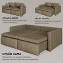 Ver imagem 4 de Sofá Cama Retrátil em Madeira Eucalipto e Veludo 210cm Uruguai