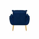 Ver imagem 5 de Poltrona Decorativa Estofada Sala Quarto Escritório Suede Azul Marinho Opala Madeira