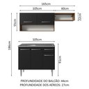 Ver imagem 4 de Armário de Cozinha Compacta 165cm com Pia Rustic/Preto Emilly Madesa 09