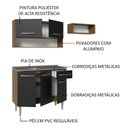 Ver imagem 5 de Armário de Cozinha Compacta 165cm com Pia Rustic/Preto Emilly Madesa 09