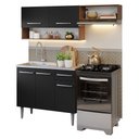 Ver imagem 3 de Armário de Cozinha Compacta 165cm com Pia Rustic/Preto Emilly Madesa 09