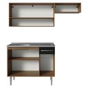 Ver mais imagens de Armário de Cozinha Compacta 165cm com Pia Rustic/Preto Emilly Madesa 09