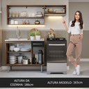 Ver imagem 7 de Armário de Cozinha Compacta 165cm com Pia Rustic/Preto Emilly Madesa 09