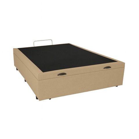 Cama Box Casal Baú Suede Bege 138x188x35 - Fábrica de Tudo