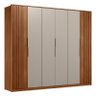 Guarda Roupa Casal Atrice Ripado 6 Portas Nogueira/nude Prime - Demartêz - 1
