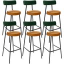 Ver imagem 1 de Kit 6 Banquetas Alta Cozinha Sala Jantar Milão L02 Facto Verde Musgo Couríssimo Whisky - Lyam Decor