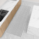 Ver imagem 4 de Tapete Passadeira Cozinha Corredor 2,00m X 0,60m Rústico Elegante Antiderrapante Listrado Preto