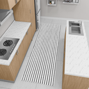 Ver imagem 2 de Tapete Passadeira Cozinha Corredor 2,00m X 0,60m Rústico Elegante Antiderrapante Listrado Preto