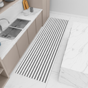 Ver imagem 1 de Tapete Passadeira Cozinha Corredor 2,00m X 0,60m Rústico Elegante Antiderrapante Listrado Preto