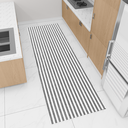 Ver imagem 3 de Tapete Passadeira Cozinha Corredor 2,00m X 0,60m Rústico Elegante Antiderrapante Listrado Preto