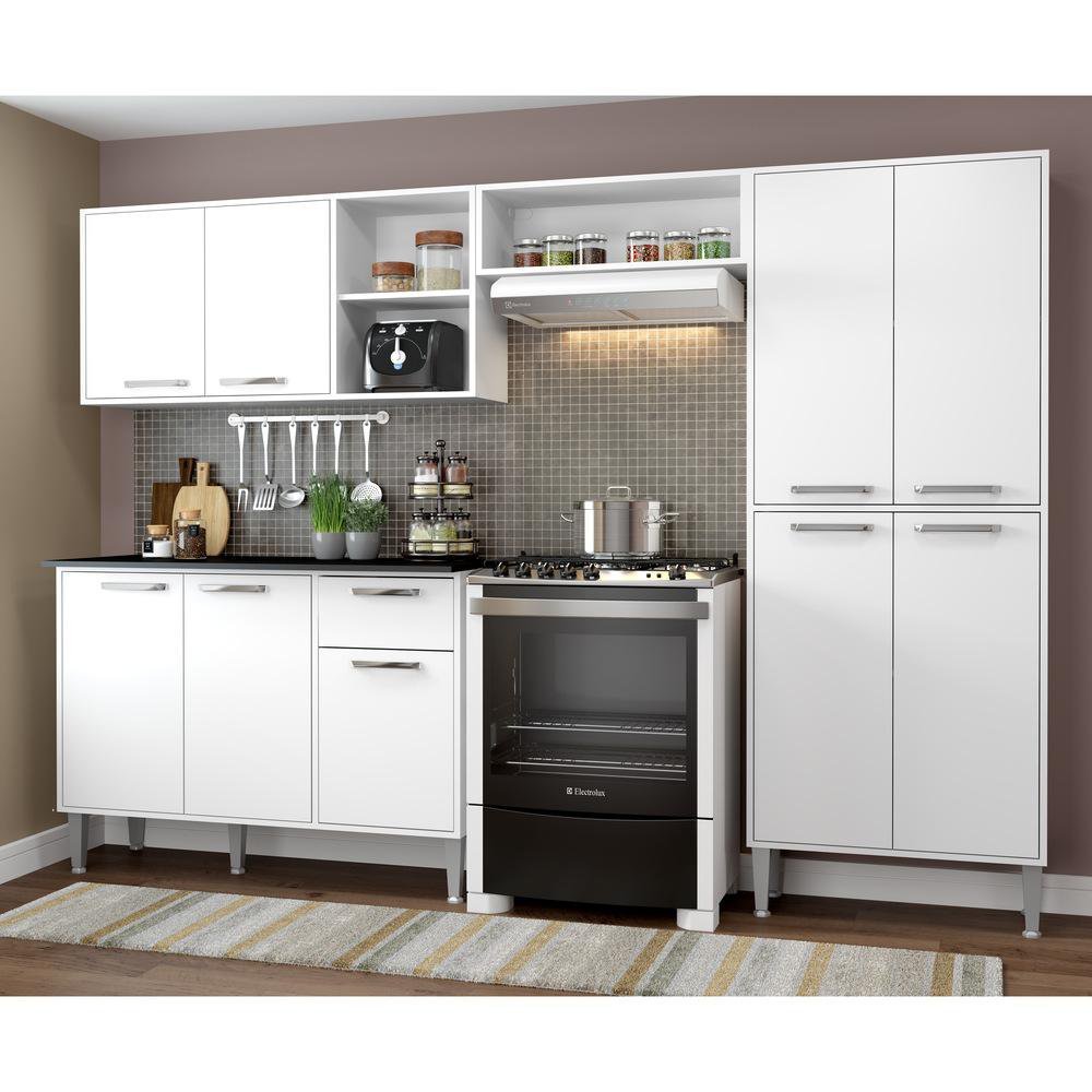 Cozinha Compacta com Armário e Balcão Xangai Multimóveis VM2840 Branca - 1