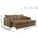 Ver imagem 3 de Sofa Cama e Reclinavel Lisboa 2,20m 04 Lugares Mola Ensacada Txr