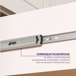 Quarto de Bebê Completo 1 Berço 1 Cômoda e 1 Guarda Roupa 2 Portas Baby Ananda Casatema - 8