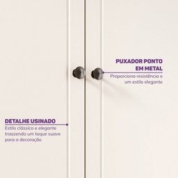 Quarto de Bebê Completo 1 Berço 1 Cômoda e 1 Guarda Roupa 2 Portas Baby Ananda Casatema - 9