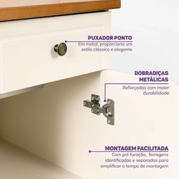 Quarto de Bebê Completo 1 Berço 1 Cômoda e 1 Guarda Roupa 2 Portas Baby Ananda Casatema - 17